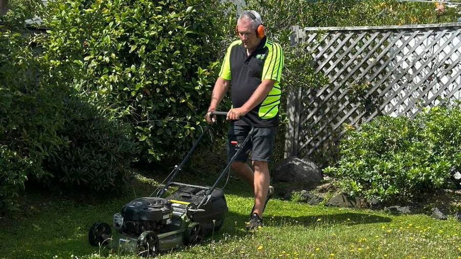 Mowing a lawn in Marlborough