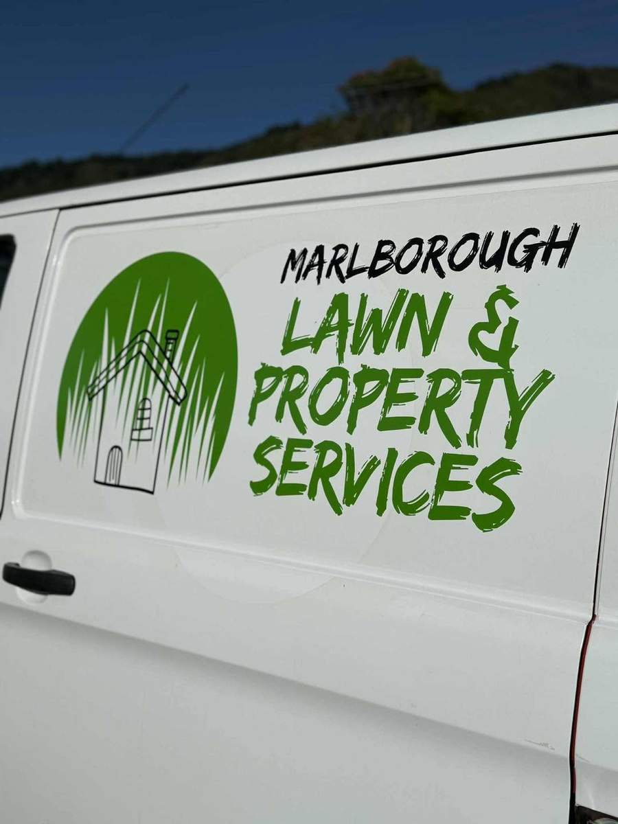 Marlborough Lawns & Property Services van parked roadside